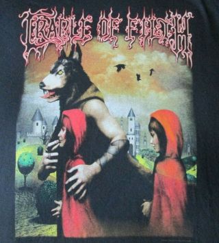 2008 Cradle Of Filth Red Riding Hood Black 100 Cotton Xl T - Shirt
