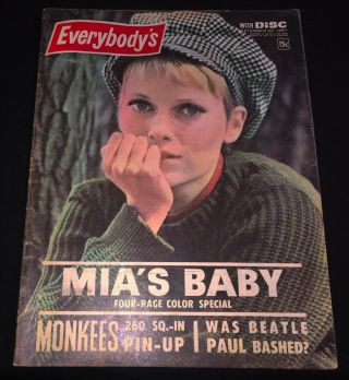 Everybodys 1960s Mod Beat Mag Mia Farrow Monkees Beatles Hippy Fashion Rodeos Le
