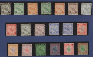Negri Sembilan 1935 Definitive Series 1c - 5 Dollars Complete Light Hinged.