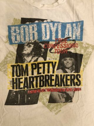 Tom Petty Bob Dylan Concert Tour T Shirt Vintage 1986 True Confessions Small