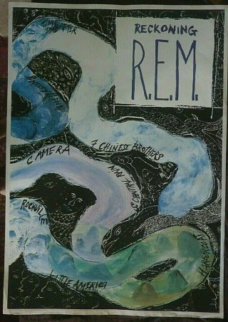 Rare Rem Reckoning 1984 Vintage Music Store Promo Poster