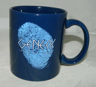 Vtg Rare Genesis Invisible Touch Album Concert Tour Blue Coffee Mug Cup 1986