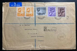1950 Victoria Seychelles Airmail Registered Cover To Callan Ireland Wax Seal
