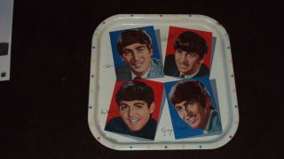 Beatles Vintage,  1964 Uk Metal Display Tray By Worcester Ware.  Vg Cond.  W/ Tag