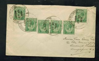 1931 Straits Settlement Singapore Cover To Usa
