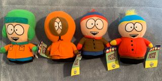 Plush 7 " South Park Set Of 4 (cartman,  Stan,  Kyle,  Kenny) Nanco 2008