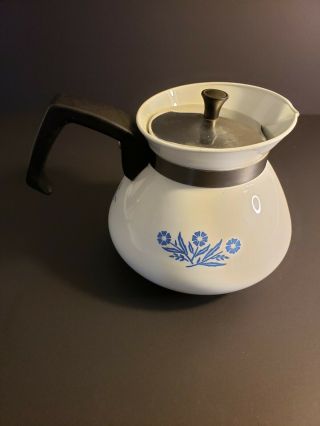 Vintage Corning Ware Blue Corn Flower 6 Cup Tea Pot P - 104