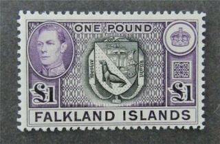 Nystamps British Falkland Islands Stamp 96 Og Nh $168