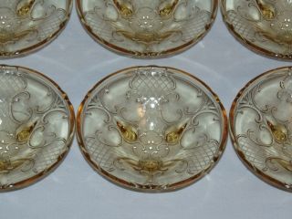 6 Vintage Antique Canary Yellow Depression Glass Footed Sherbet Dessert 5 " Bowls