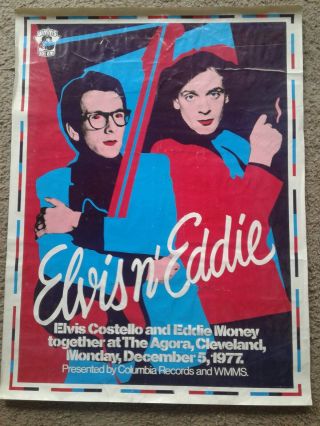 Elvis Costello And Eddie Money 1977 Agora Cleveland Poster