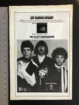 Velvet Underground Lou Reed “what Goes On” 1969 11x17” Promo Ad
