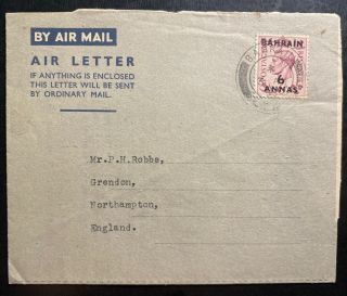 1953 British Forces In Awali Bahrain Air Letter Cover To Grendon England