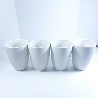 Corelle Coordinates Dishes Pure White Squared Porcelain Cups Mugs Set Of 4