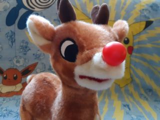 Rudolph The Red Nosed Reindeer Gemmy Vintage Talking Animated Plush Christmas 2