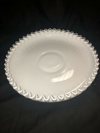 Fenton Double Ruffle Silvercrest Fluted 13 In Across Glass Server Tray Plate