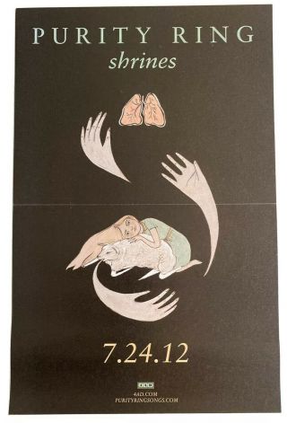 Rare Authentic Purity Ring Shrines Album Promo Promotional Poster 11x17