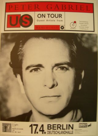 Peter Gabriel Concert Tour Poster 1993 Us Genesis