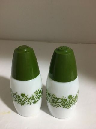 Vintage Corelle Crazy Daisy (spring Blossom) Salt & Pepper Shakers White/green
