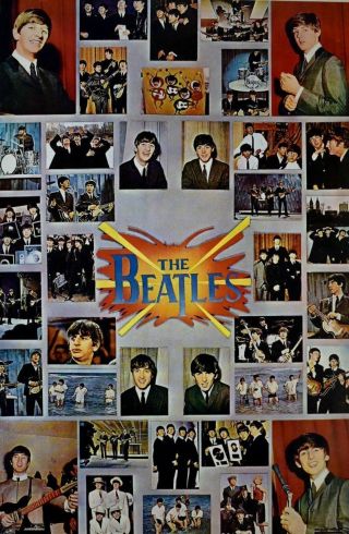 The Beatles Collage Of Band Shots Rare Poster 20 X 30