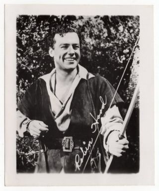 1950s Vintage Tv Show Promotional Fan Picture: " Robin Hood " [richard Greene]