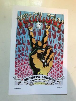 Pearl Jam Charlotte 1996 Emek Handbill