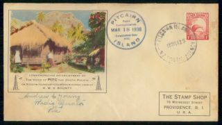 Mayfairstamps Pitcairn Island 1938 Signed By Radio Operator Hms Bounty Pitc Sout
