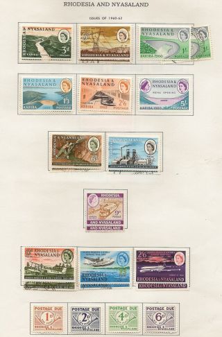 Rhodesia & Nyasaland Complete Inc 1954 - 56 To £1,  1959 - 62 To £1 (85)