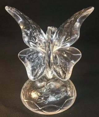 Fenton Art Glass Crystal Butterfly On Branch