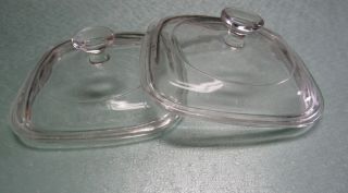 2 Glass Lids For Corning Ware Petite Pans.  P - 41