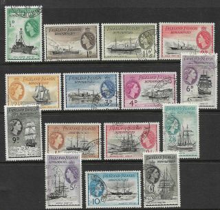 Falkland Islands Dependencies Qe (1954) Complete Set Of 15 To £1 (cv £130)