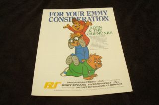 Alvin And The Chipmunks 1983 Emmy Ad For Best Children 