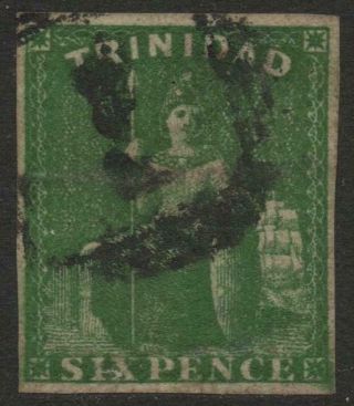 Trinidad:1859 Sg 28 6d Deep Green Good Example - Cat £425 (33320)