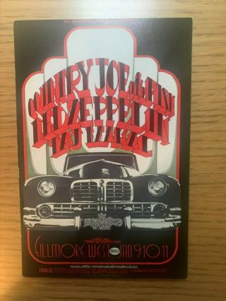 Fillmore Handbill/pc Bg - 155 - Pc - A “cadillac” Led Zeppelin,  Country Joe