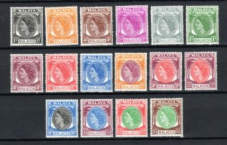 Malaya Straits Settlements 1954 Malacca Qeii Complete Set Of Mnh Stamps Un/mm