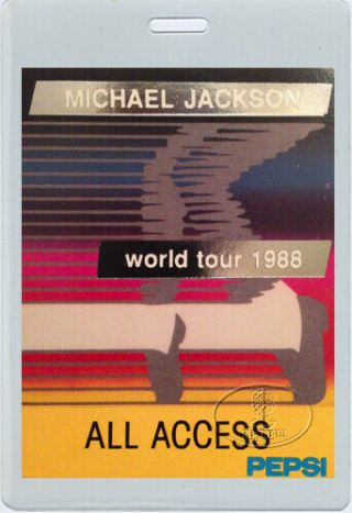 Michael Jackson 1988 All Access Laminated Backstage Pass Silver