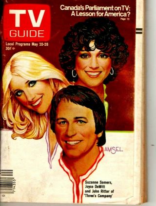 Vintage - Tv Guide May 20th 1978.  - Cast Of Three 