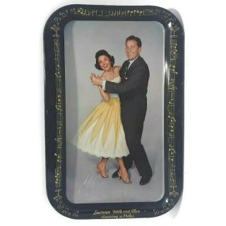 Vintage Serving Tray Lawrence Welk & Alice Lon Dancing Polka Mid Century S2