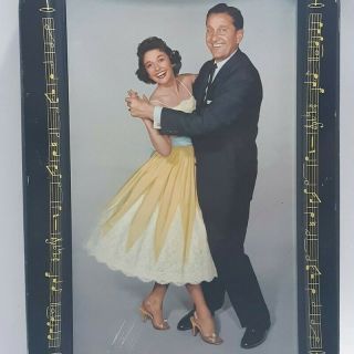 Vintage Serving Tray Lawrence Welk & Alice Lon Dancing Polka Mid Century S2 3