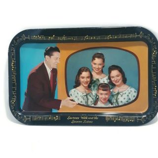 Vintage Serving Tray Lawrence Welk With The Lennon Sisters Mid Century S2