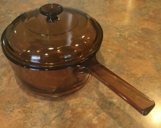 Corning Ware VISIONS Amber Sauce Pan with Lid,  2.  5 Liter - 2