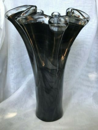 Vintage Italian Lavorazione Murano Italy Hand Blown Glass Vase 16.  5 " Tall