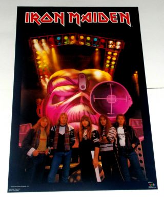 Iron Maiden Group Poster From 1987 Rare And Vintage
