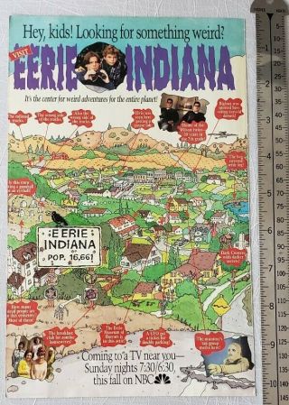 Eerie Indiana Tv Show Rare Print Advertisement