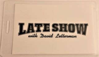 Late Show With David Letterman On Cbs - Laminated Backstage Pass