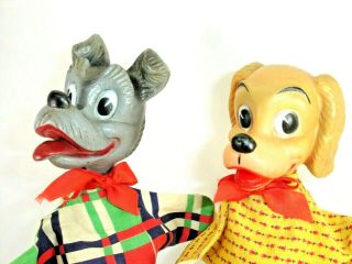 Vintage Hand Puppets,  Lady And The Tramp,  Walt Disney,  Rubber Head,  10 In.