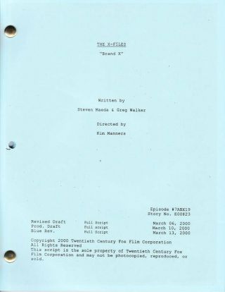 The X - Files Show Script " Brand X "