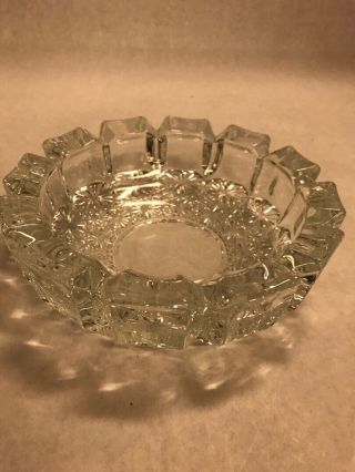 Vintage Cut Crystal Candy Dish Ashtray 6 Inch Mid Century Modern