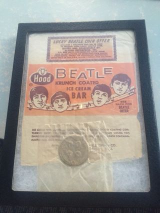The Beatles 1965 Hood Ice Cream Bar Wrapper With The Coin Send Away.