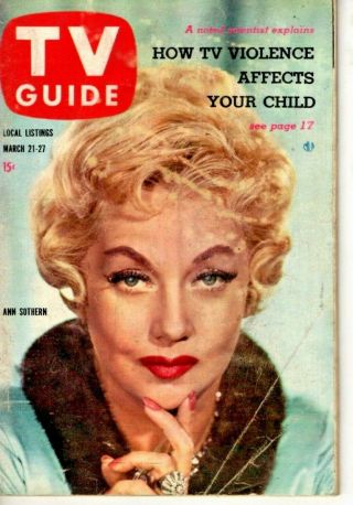 Vintage - Tv Guide - March 21st 1959 - Ann Sothern - Very Good