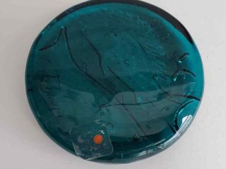 VTG Mid Century MCM Blenko Turquoise Blue Art Glass Fish Paperweight FreeUShip 3